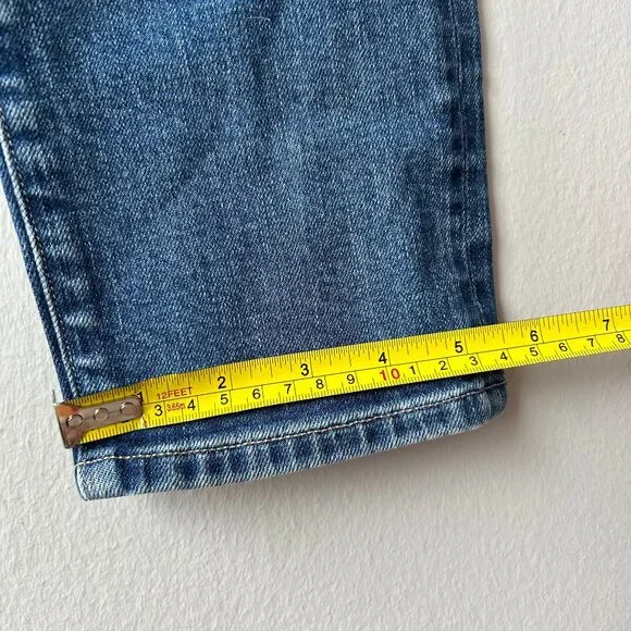 Citizens of Humanity Raw Hem Straight Jeans Womens Sz 25 Medium Wash Ankle Slit - Picture 9 of 10